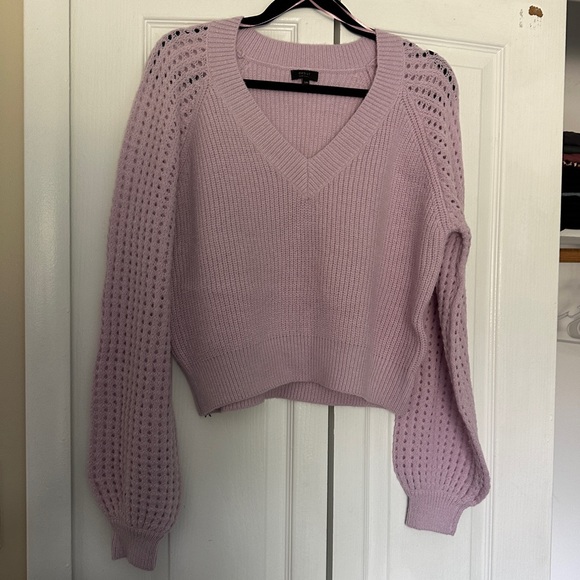 lime lush Sweaters - Purple Cropped Knitted Sweater